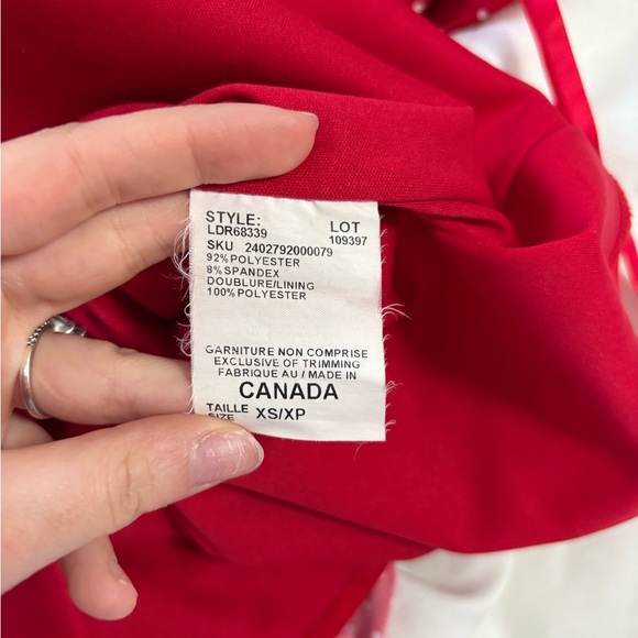 Le Chateau Red Polka Dot Midi Dress - Picture 6 of 6